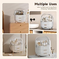 Makeup Storage Organizer With Lid Waterproof Cosmetics Skincare Organizer For Vanity Portable Makeup Storage Box For Counterto