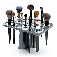 Luckyiren Brush Drying Rack Brushes Dryer Collapsible 28 Slot Acrylic Brush Holder Stand Tree Tray Support Display For Makeup