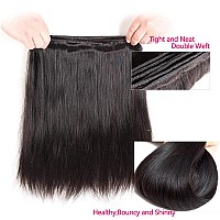 10A Straight Bundles With Closure Human Hair Brazilian Human Hair Bundles With Closure 100 Unprocessed Virgin Straight Hair Wea