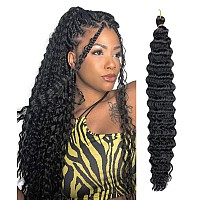 Curly Braiding Hair For Boho Bohemian Braids Ocean Wave Crochet Hair For Black Women 18 Inch 1 Pack 1B