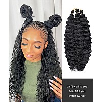 Curly Braiding Hair For Boho Bohemian Braids Ocean Wave Crochet Hair For Black Women 18 Inch 1 Pack 1B