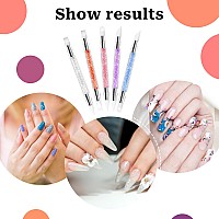 5 Pcs Nail Art Sculpture Pen Dual Tipped Silicone Nail Tools Nail Art Acrylic Pen Silicone Brushes For Resin Nail Art Tools For