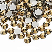 190Pcs Mineral Gold Flatback Crystal Rhinestones Half Round Glue Fix Rhinestone Diamantes Gems For Crafts Nail Art Ss305658