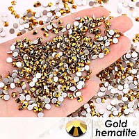 190Pcs Mineral Gold Flatback Crystal Rhinestones Half Round Glue Fix Rhinestone Diamantes Gems For Crafts Nail Art Ss305658