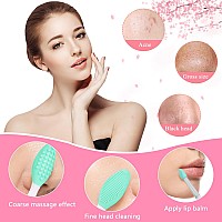 Silicone Face Scrubber 1Pcs Exfoliating Lip Brush 1Pcs Cleansing Brush2Pcs Face Mask Brush Exfoliator Blackhead Skin Care Too