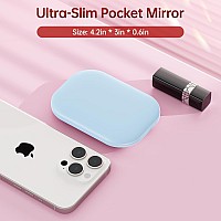 Benbilry Compact Mirror With 3 Color Led Lights Rechargeable 360 Light Strip Memory Function 1X3X Travel Mirror Ultra Sl