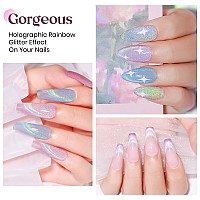 Mizhse Cat Eye Gel Nail Polish Glitter Rainbow Holographic Gel Polish With Magnet Reflective Translucent Uv Gel For Nail Salon