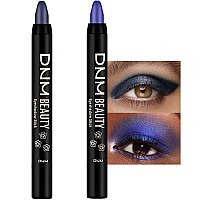 Evpct 2Pcs Cream Eyeshadow Sticks Set For Eyes Waterproof Midnight Blue Shimmer Blue Shimmer Matte Eye Shadow Stick Pencil Pe