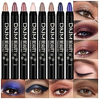 Evpct 8Pcs Cream Eye Shadow Brightener Sticks Set For Eyes Sand Orchid Rose Desert Ginger Caramel Midnight Blue Blue Glitter Sh