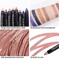 Evpct 8Pcs Cream Eye Shadow Brightener Sticks Set For Eyes Sand Orchid Rose Desert Ginger Caramel Midnight Blue Blue Glitter Sh