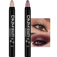 Evpct 2Pcs Cream Eyeshadow Sticks Set For Eyes Waterproof Sand Shimmer Orchid Shimmer Matte Eye Shadow Stick Pencil Pen Bulk