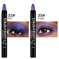 Evpct 2Pcs Cream Eyeshadow Sticks Set For Eyes Waterproof Blue Shimmer Purple Shimmer Matte Eye Shadow Stick Pencil Pen Bulk