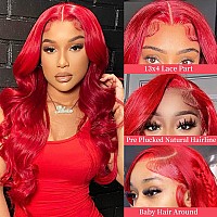 Red Lace Front Wigs Human Hair 13X4 Red Body Wave Lace Front Wigs Human Hair Pre Plucked 180 Density Red Wig Human Hair Red Hd