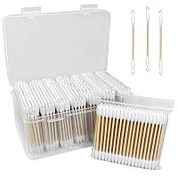 800 Pcs Pointed Cotton Swabs Double Precision Tips Cotton Swabs In A Storage Container Ideal For Touching Up Makeup Nail Pol