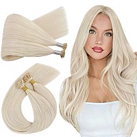 Ugeat Itip Hair Extensions Blonde I Tip Human Hair Extensions Platinum Blonde Itip Fusion Extensions For Women Pre Bonded Hair E