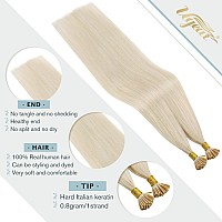 Ugeat Itip Hair Extensions Blonde I Tip Human Hair Extensions Platinum Blonde Itip Fusion Extensions For Women Pre Bonded Hair E