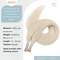 Ugeat Itip Hair Extensions Blonde I Tip Human Hair Extensions Platinum Blonde Itip Fusion Extensions For Women Pre Bonded Hair E