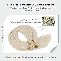 Ugeat Itip Hair Extensions Blonde I Tip Human Hair Extensions Platinum Blonde Itip Fusion Extensions For Women Pre Bonded Hair E