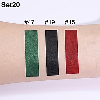 Evpct Dnm 3Pcs Dark Black Emerald Green Red Matte Liquid Lipstick Lip Stain Sets For Women Mattelipstick Long Lasting 24 Hr Hou