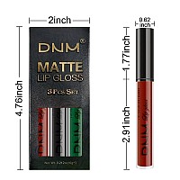 Evpct Dnm 3Pcs Dark Black Emerald Green Red Matte Liquid Lipstick Lip Stain Sets For Women Mattelipstick Long Lasting 24 Hr Hou