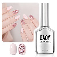 Gaoy Gel Nail Polish 16Ml 2 Colors 2082 2083 Pink Glitter Soak Off Uv Gel Polish Set For Nail Art Diy Manicure At Home Sparkli