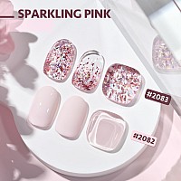 Gaoy Gel Nail Polish 16Ml 2 Colors 2082 2083 Pink Glitter Soak Off Uv Gel Polish Set For Nail Art Diy Manicure At Home Sparkli