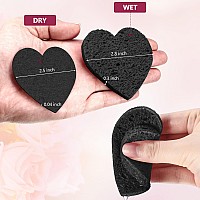 Nuenen 60 Pieces Facial Sponges With Container Heart Shape Compressed Face Sponge Natural Sponge Pads For Washing Face Cleansin