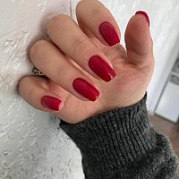 Red Press On Nails Medium Short Square Nails Xcreando Red Fake Nails Glue On Nails Gel Nails Press On Acrylic Nails Glossy False