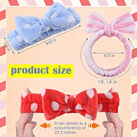 Wsyub Hairband 8Pcs Makeup Headband For Women Girls Skincare Headband With Cute Bow Design Microfiber Face Wash Headband