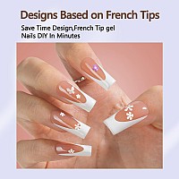 Misssix Deep French Gel Nail Tips 150Pcs French Tip Press On Nails Long Square Brown No Need To File 3 In 1 Tips Prelasting