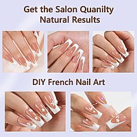 Misssix Deep French Gel Nail Tips 150Pcs French Tip Press On Nails Long Square Brown No Need To File 3 In 1 Tips Prelasting