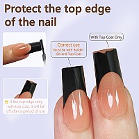 Misssix Deep French Gel Nail Tips 150Pcs French Tip Press On Nails Long Square Brown No Need To File 3 In 1 Tips Prelasting