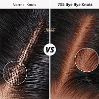 Nadula Bye Bye Knots Glueless Wig 7X5 Hd Lace Invisible Knots Lace Front Wig Human Hair Reddish Brown Yaki Straight Wig Put On A