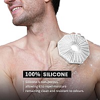 Itokgok Silverinfused Doublesided Design 2In1 Silicone Body Scrubber For Men And Womenbody Buffer Scrubber For Sensitive Sk