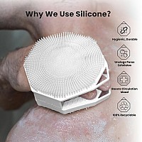 Itokgok Silverinfused Doublesided Design 2In1 Silicone Body Scrubber For Men And Womenbody Buffer Scrubber For Sensitive Sk