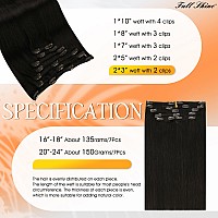 Full Shine Clip On Hair Extensions Human Hair Black Remy Human Hair Clip In Hair Extensions Natural Black Clip In Hair Extension