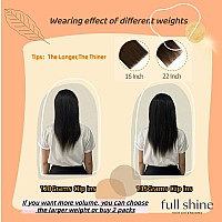 Full Shine Clip On Hair Extensions Human Hair Black Remy Human Hair Clip In Hair Extensions Natural Black Clip In Hair Extension