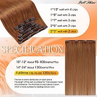 Full Shine Copper Clip In Hair Extensions Real Human Hair 22 Inch 7Pcs Thicker Hair Extensions Clip In Human Hair Red Hair Exten