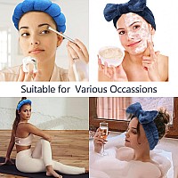 Chanaco Spa Makeup And Skincare Accessories 6Pcs Face Wash Headbands Wrist Bands And Hair Bands For Women And Girls Dark B