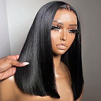 Larima Straight Bob Wig 4X4 Hd Lace Closure Glueless Wigs Human Hair Wear And Go Pre Plucked With Baby Hair Blunt Cut Short Bob