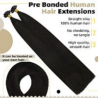 Ugeat K Tip Hair Extensions Real Human Hair Dark Brown Keratin Bond Hair Extensions U Tip Hair Extensions Real Human Hair 14 Inc