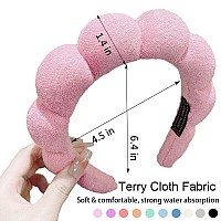 Aoenjie Spa Headbands For Washing Face Or Makeup Sponge Bubble Skincare Headbands Puffy Terry Cloth Hairband For Women Skin C