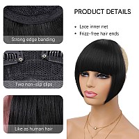 Gt Wig Clip In Bangs For Black Women Silky Straight Bangs Hair Extensions Clip On Bangs With Temple Thick Bangs Fringe Hairpiec