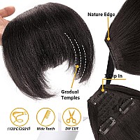 Gt Wig Yaki Clip In Bangs For Black Women Short Kinky Straight Bangs Hair Extensions Clip On Bangs With Temple Thick Bangs Frin