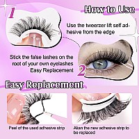 Wiwoseo Self Adhesive Eyelashes No Glue Need False Lashes Natural Look Lash Extensions Reuseable Selfadhesive Eyelashes Wispy F