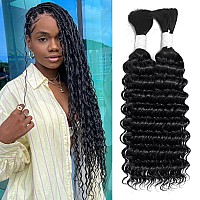 Deep Wave Bulk Human Hair Braiding Hair 100 Percent Human Hair Unprocessed Brazilian Virgin Hair For Human Hair Extensions 2 Bra