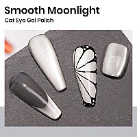 Mizhse Cat Eye Gel Nail Polish 12Ml Silver Moonlight Cat Eye Nail Polish Glitter Velvet Smooth Cats Eye Soak Off U V Led Gel Pol