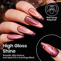 Mizhse 9D Cat Eye Gel Nail Polish Red Cat Eye Magnetic Gel Nail Polish 12Ml Dual Colors Chameleon Effect Silky Galaxy Cateye Ge