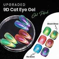 Mizhse 9D Cat Eye Gel Nail Polish Red Cat Eye Magnetic Gel Nail Polish 12Ml Dual Colors Chameleon Effect Silky Galaxy Cateye Ge