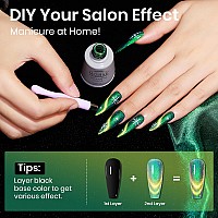 Mizhse 9D Cat Eye Gel Nail Polish 12Ml Green Cat Eye Magnetic Gel Nail Polish Dual Colors Chameleon Cateye Soak Off Led Gel Pol